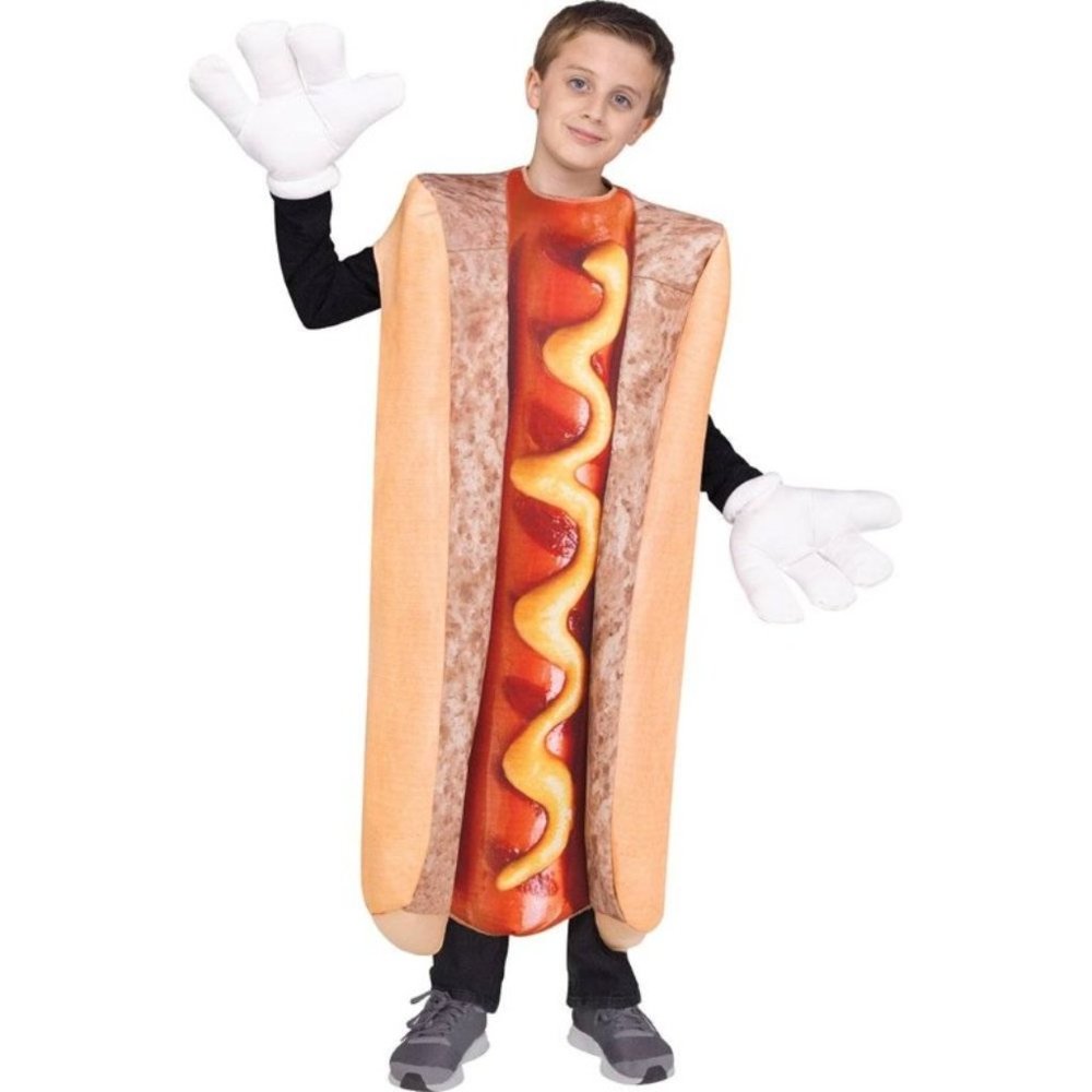 Hotdog Halloween Costume 1 Pc Tunic ages 8-14 Boys Girls Kids Pullover Unisex
